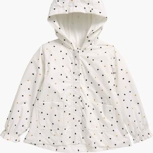 MILES THE LABEL | Miles Kids' Zip-Up Hooded Rain Jacket - Off White - 7Y